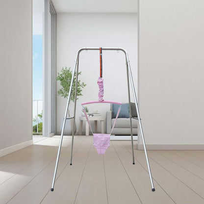 Doorway Jumper Swing with Adjustable Seat Bag for Toddler Infant, Ages 6 Months+, Pink