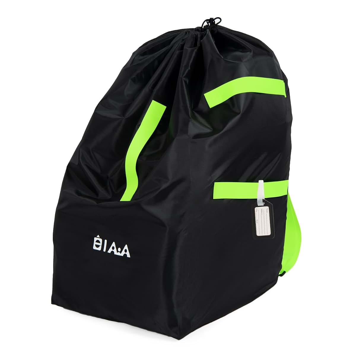 Elaia Large Waterproof Car Seat Travel Bag for Airplane with Green Straps