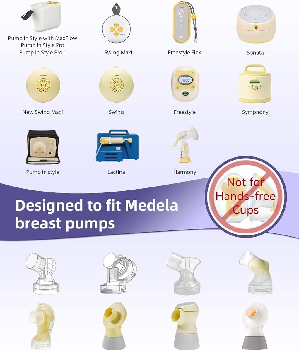 Flange Set for Breast Pumps | 2 Pack, 28mm Soft Flexible Rim