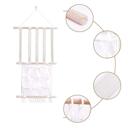 OOSAKU Headbands Holder for Girls, Wall Hanging Organizer with 12 Compartments