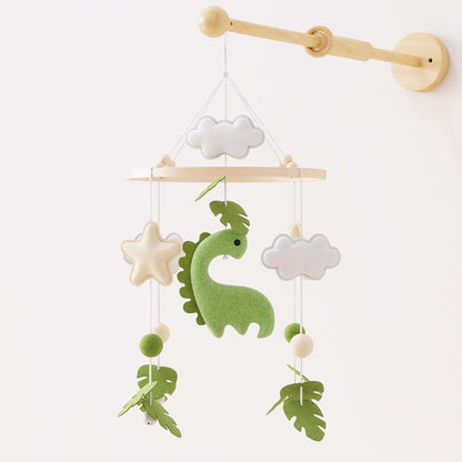 Mobile for Crib – Handmade Dinosaur Jungle Baby Mobile with Beech Wood Ring