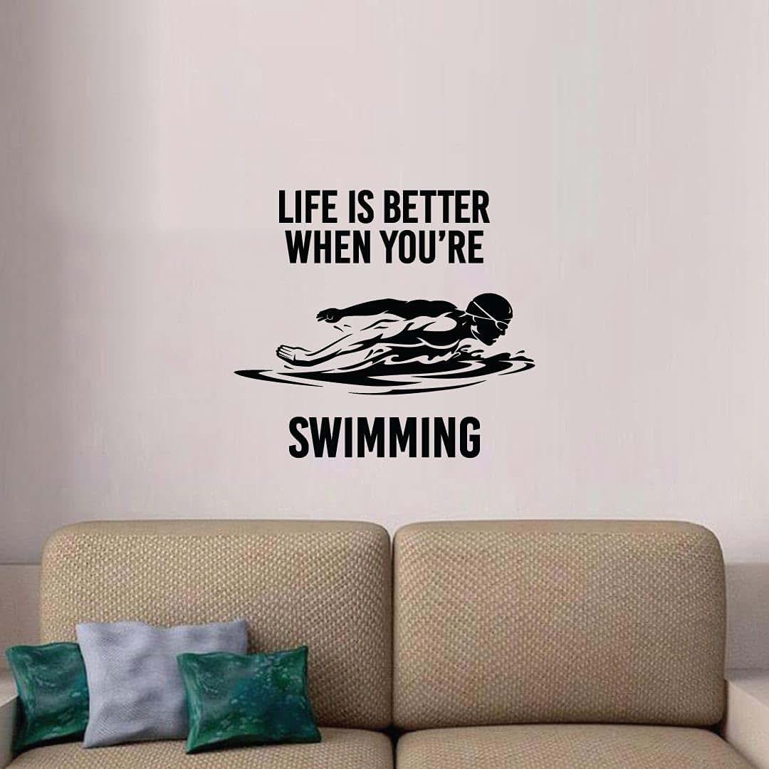 All Things Valuable Swimmer Silhouette Vinyl Wall Sticker Decal