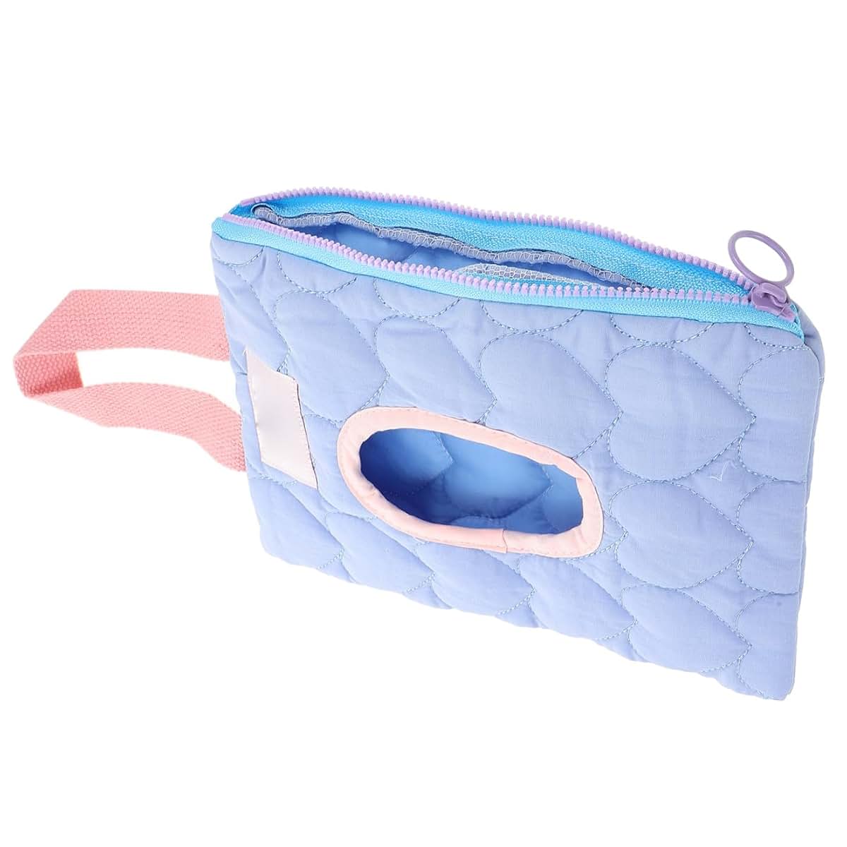 HEMOTON Stroller Hanging Wipes Organizer, Cotton, Sky Blue, Pull-Out Flip Cover