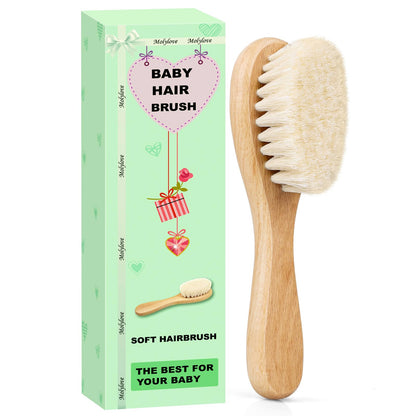 Molylove Baby Hair Brush, Soft Goat Bristles