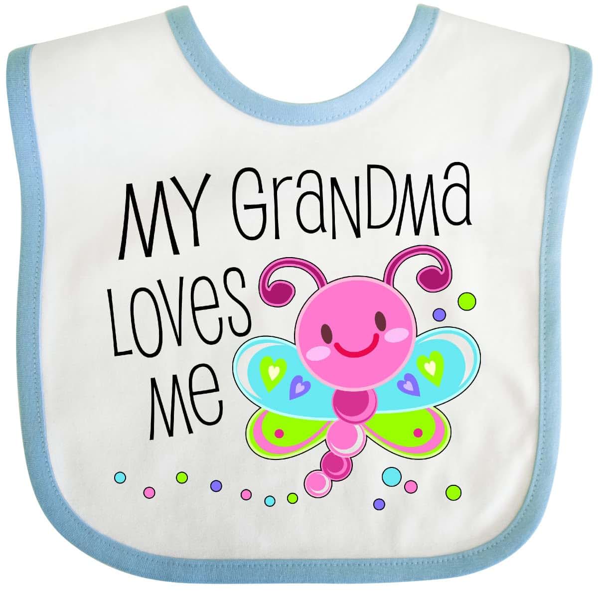Inktastic My Grandma Loves Me Cute Dragonfly Baby Bib