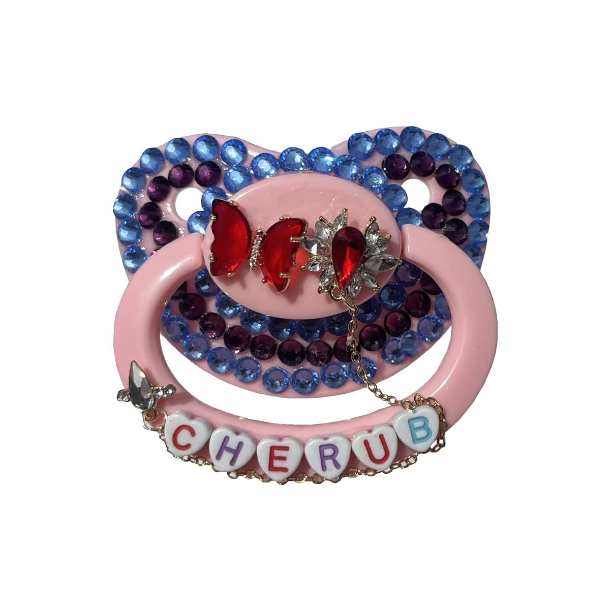 Sunowe Adult Pacifier With Chain - Pink Style 3