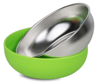 WeeMoose Stainless Steel Baby Bowls Set of 4 with Silicone Shells
