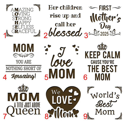 Glitzby Personalized Wooden Baby Block Custom Engraved Mother's Day Gift (photo 3)