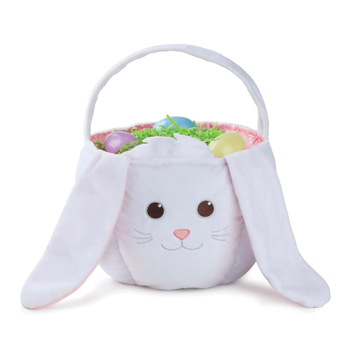 Personalized Planet Personalized White Easter Bunny Bag with Custom Name Embroidered | Plush Easter Bag with Handle