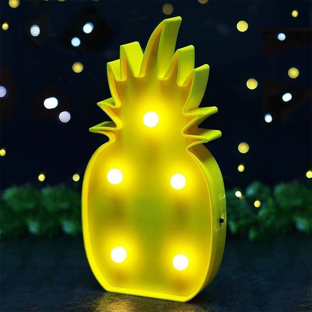 Youngin Pineapple LED Night Light Battery Operated Warm White Wall Decor