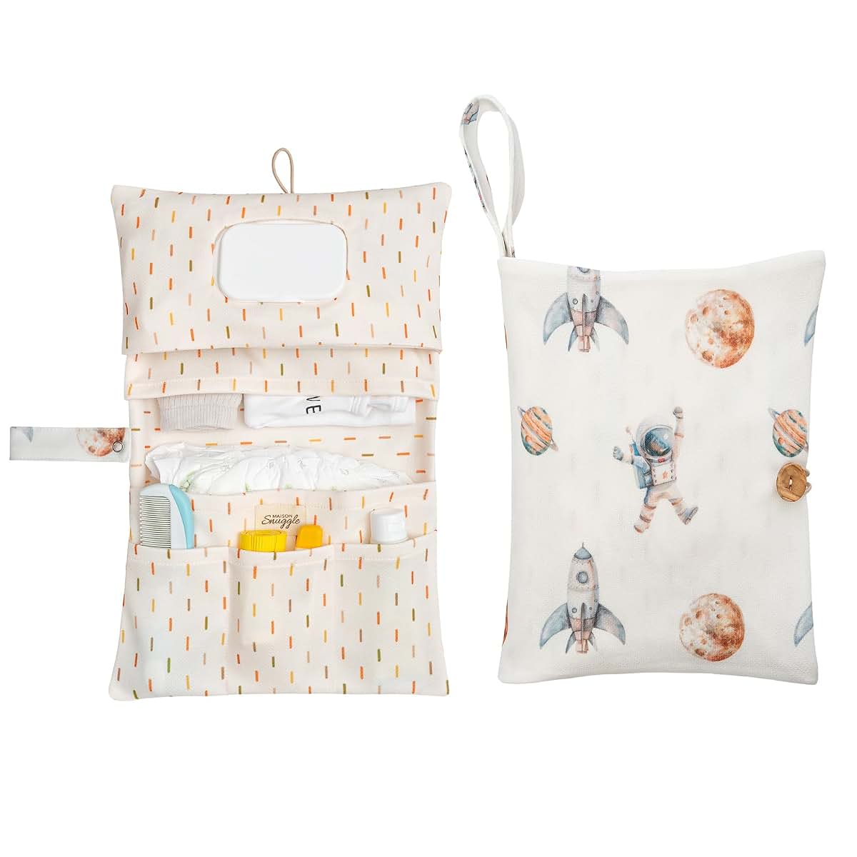Maison Snuggle Baby Diaper Bag Organizer In Space Print