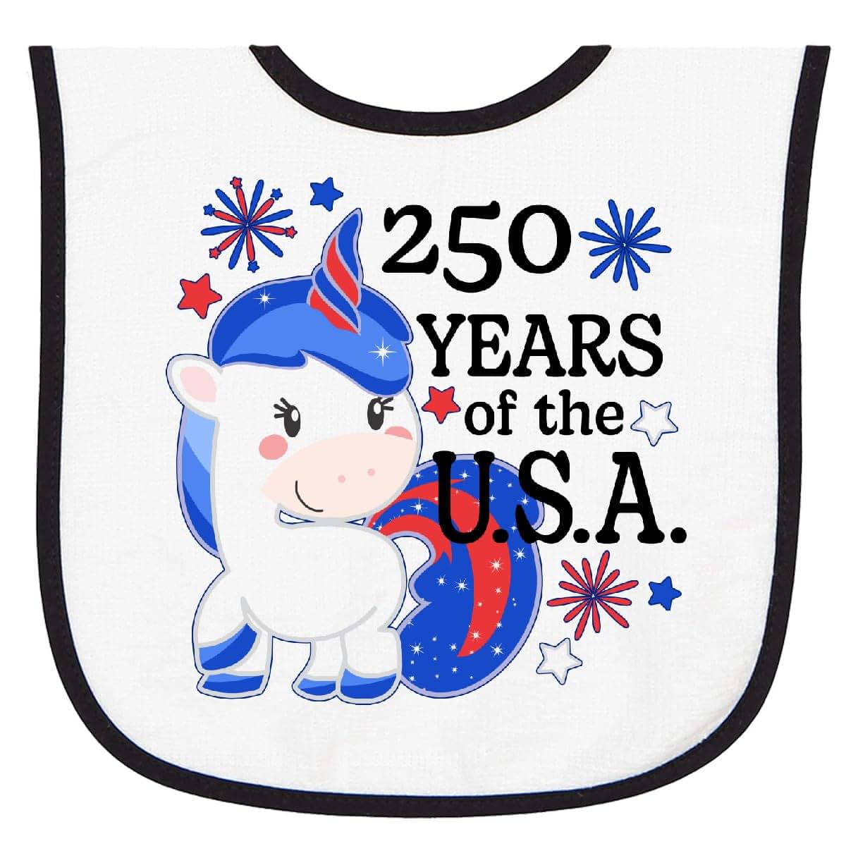 Inktastic American Unicorn Terry Cloth Baby Bib