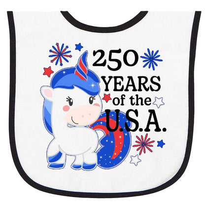 Inktastic American Unicorn Terry Cloth Baby Bib