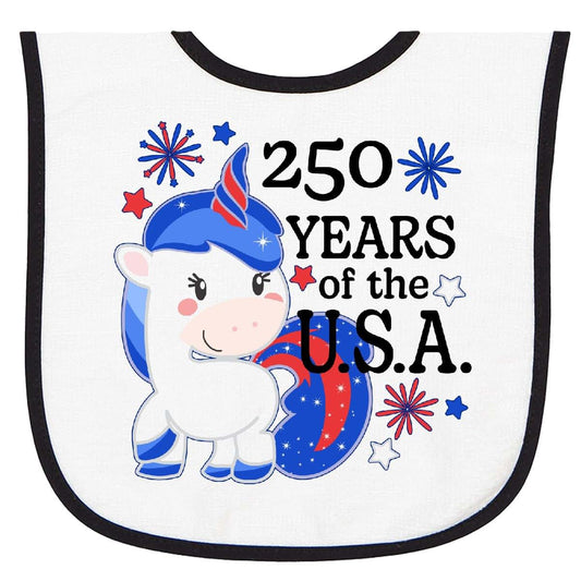 Inktastic American Unicorn Terry Cloth Baby Bib