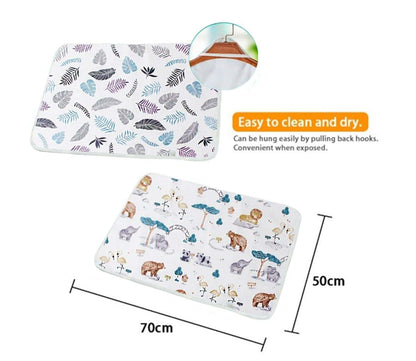 BBPIG Waterproof Baby Diaper Changing Pad Gray Leaf (photo 2)