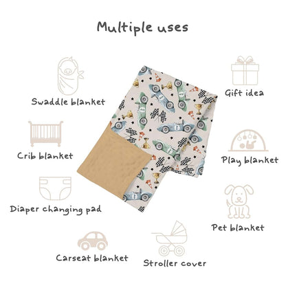 Tewrnvioc Baby Receiving Blanket – Double Layer Minky Fleece, 30" x 40"