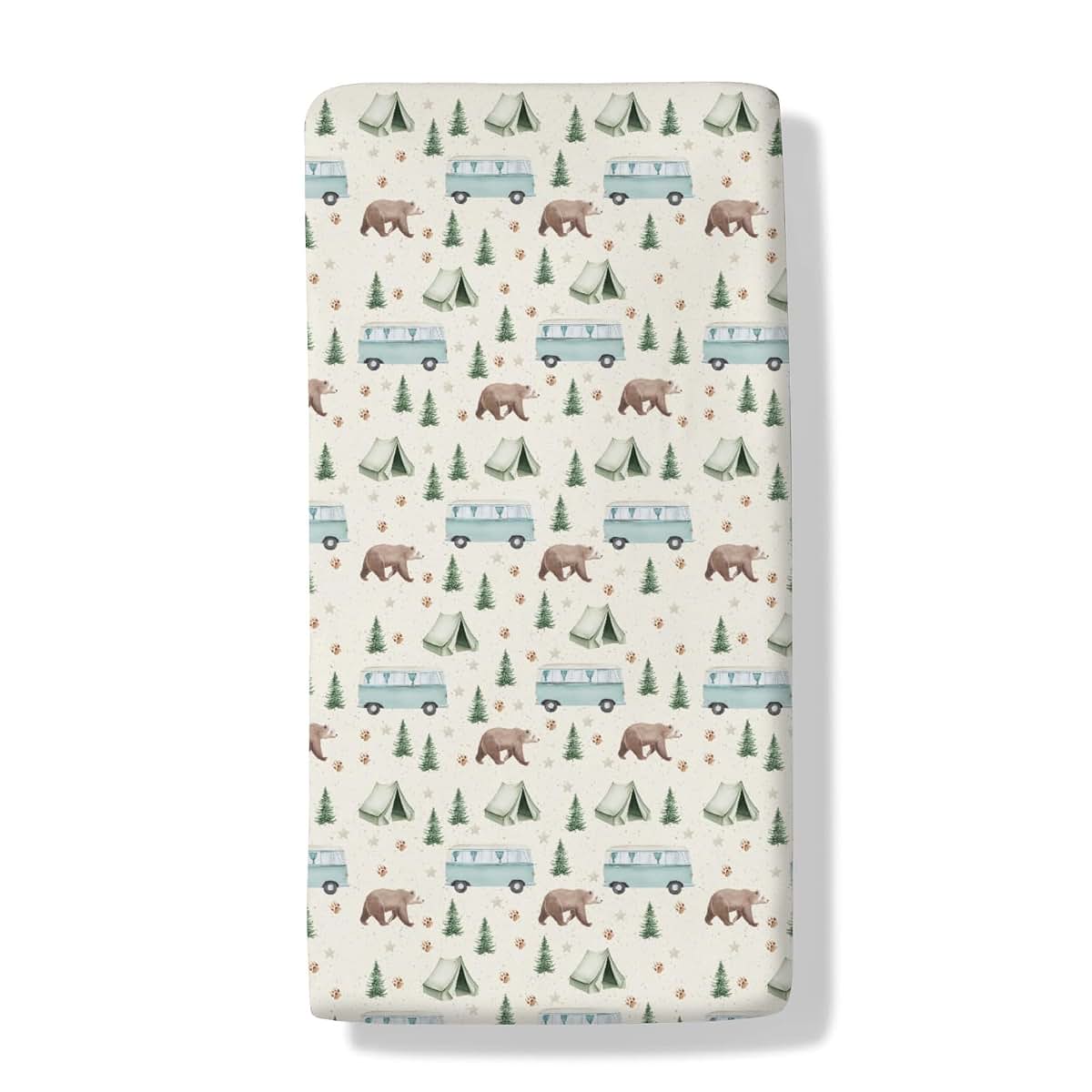 Cstdyfrv Camp Bear Bus Baby Crib Sheets Vintage Wild Bear Hiking Adventure Bedding