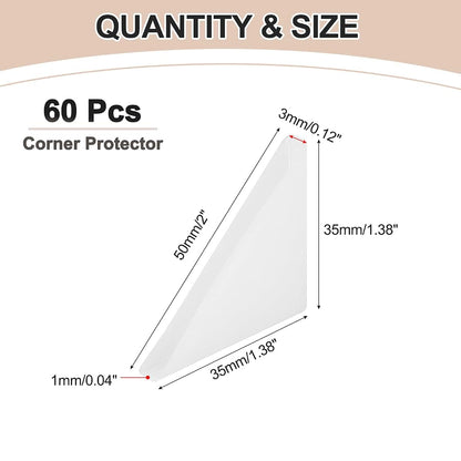 Uxcell Triangle Glass Corner Protectors 60-Pack