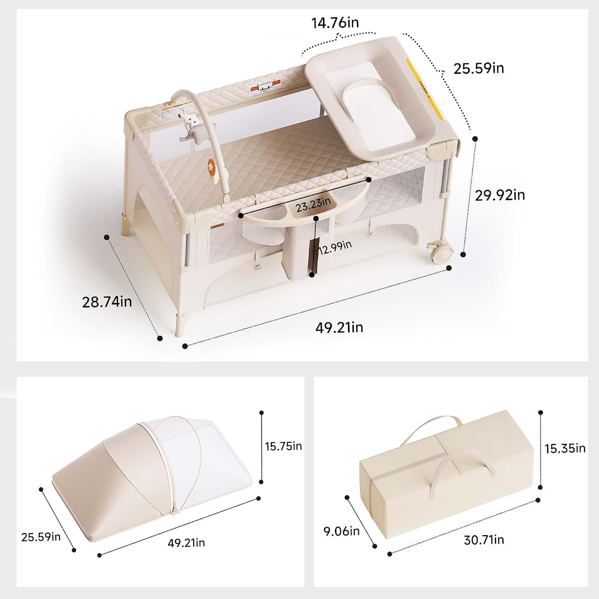 Kingobabys Baby Bassinet And Pack And Play