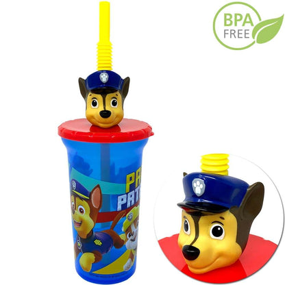 Zak Designs Paw Patrol 3D Water Tumbler With Straw