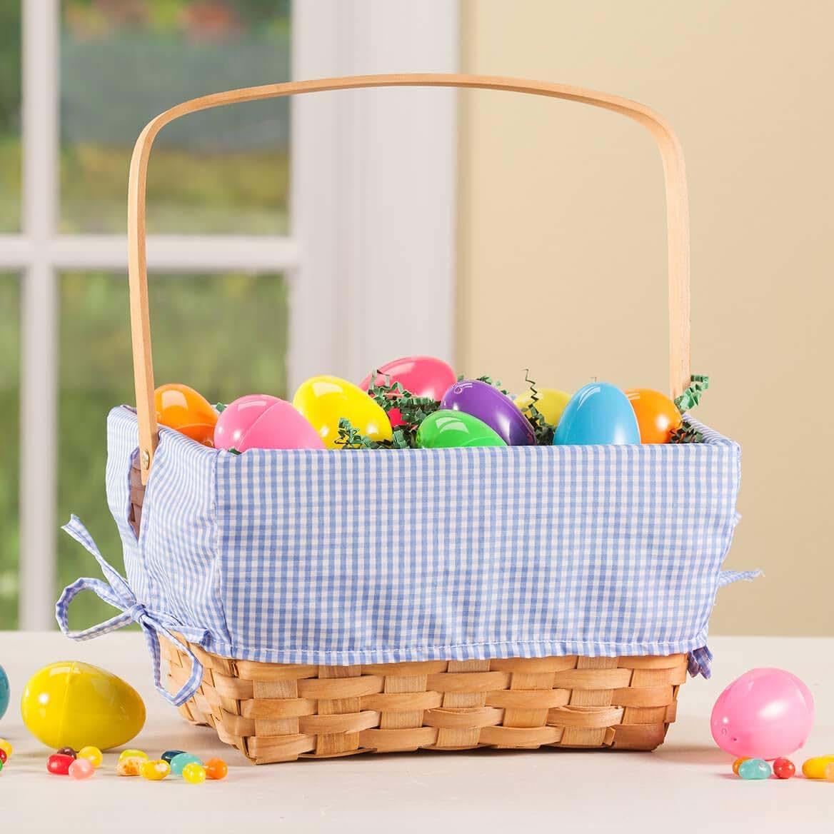 Fox Valley Traders Blue Gingham Wicker Easter Basket (photo 2)