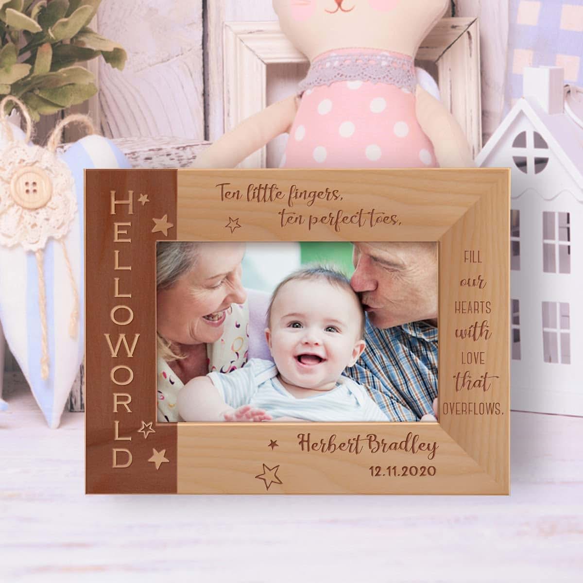 Center Gifts Personalized Wooden Frame - Brown Horizontal