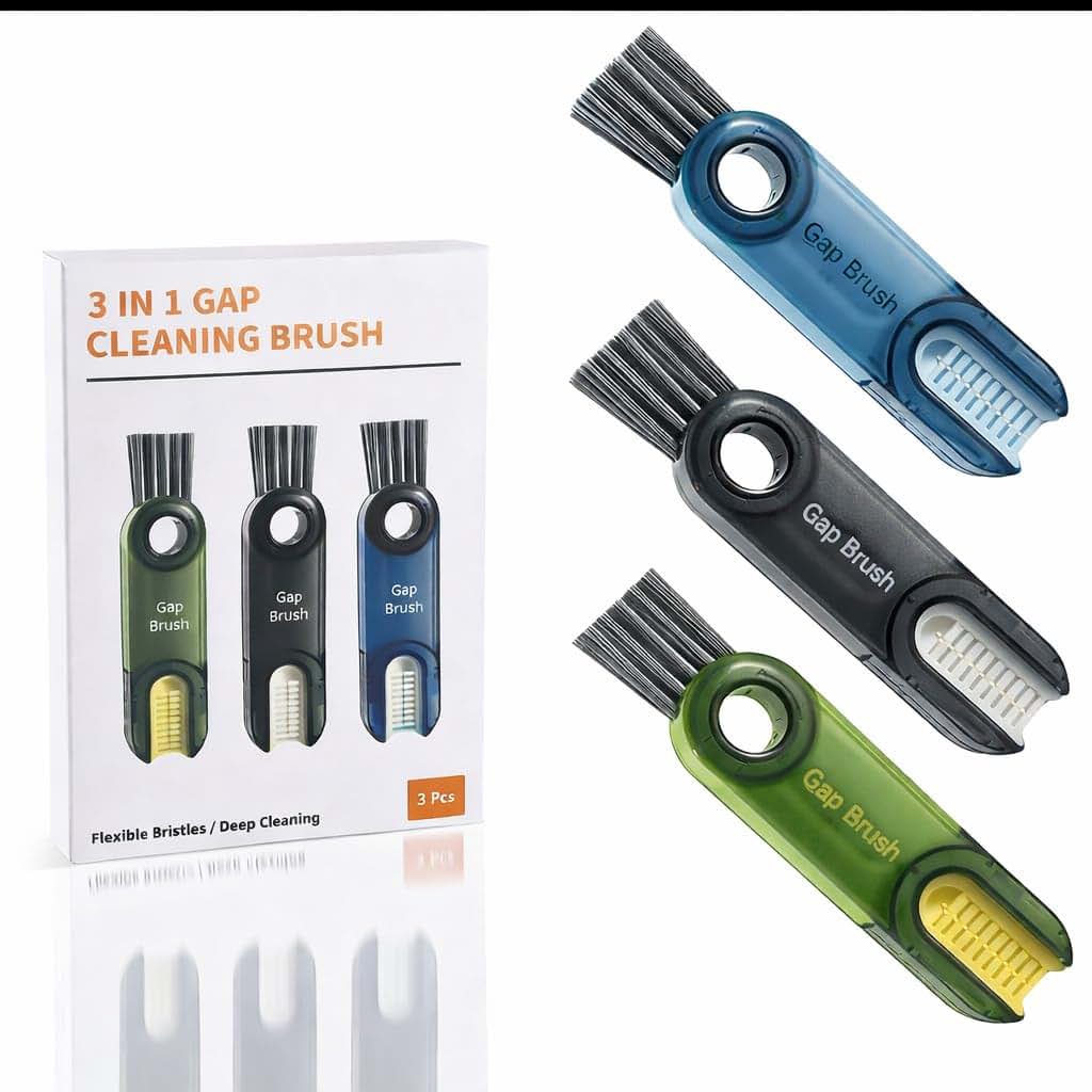 Usoyuso 3 in 1 Cup Lid Gap Cleaning Brush Set, Multifunctional Insulation Bottle Cleaning Tools, Mutipurpose Tiny