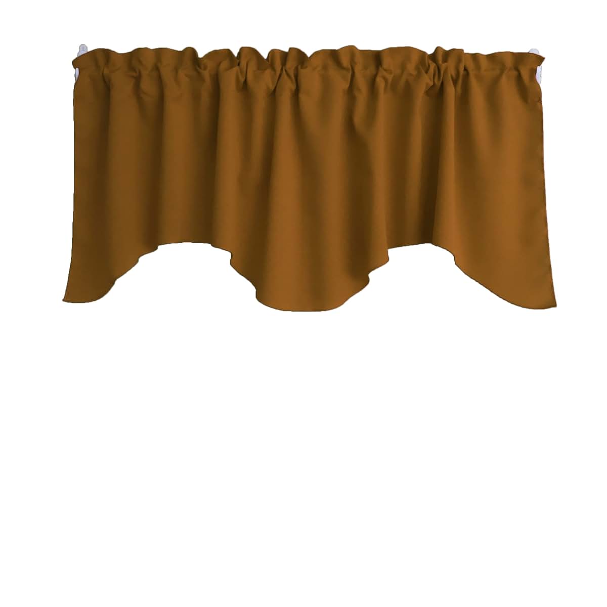 Zen Creative Designs Solid Poplin Scalloped Window Valance Home Décor Bedroom Nursery Kitchen Window (Mustard)