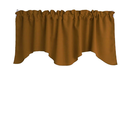 Zen Creative Designs Solid Poplin Scalloped Window Valance Home Décor Bedroom Nursery Kitchen Window (Mustard)