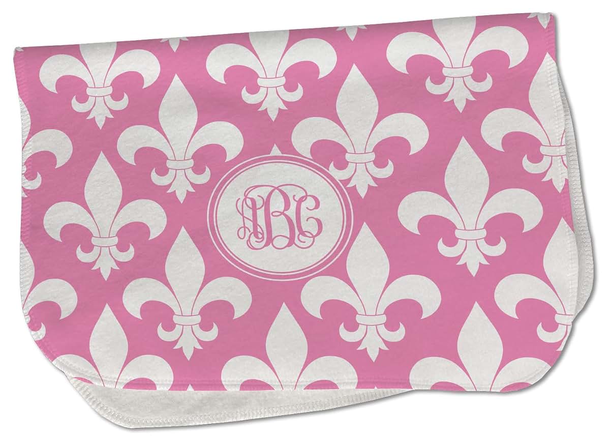 Baby Milano Personalized Fleur De Lis Burp Cloth - Fleece w/Monogram
