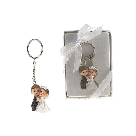 Lunaura Wedding Keepsake - Set of 12 Baby Wedding Couple Key Chain Favors