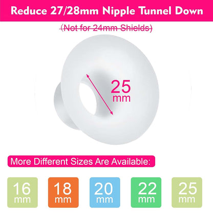 LOZAEVE 25mm Silicone Flange Inserts for Spectra Medela Momcozy Elvie, 2 Pack