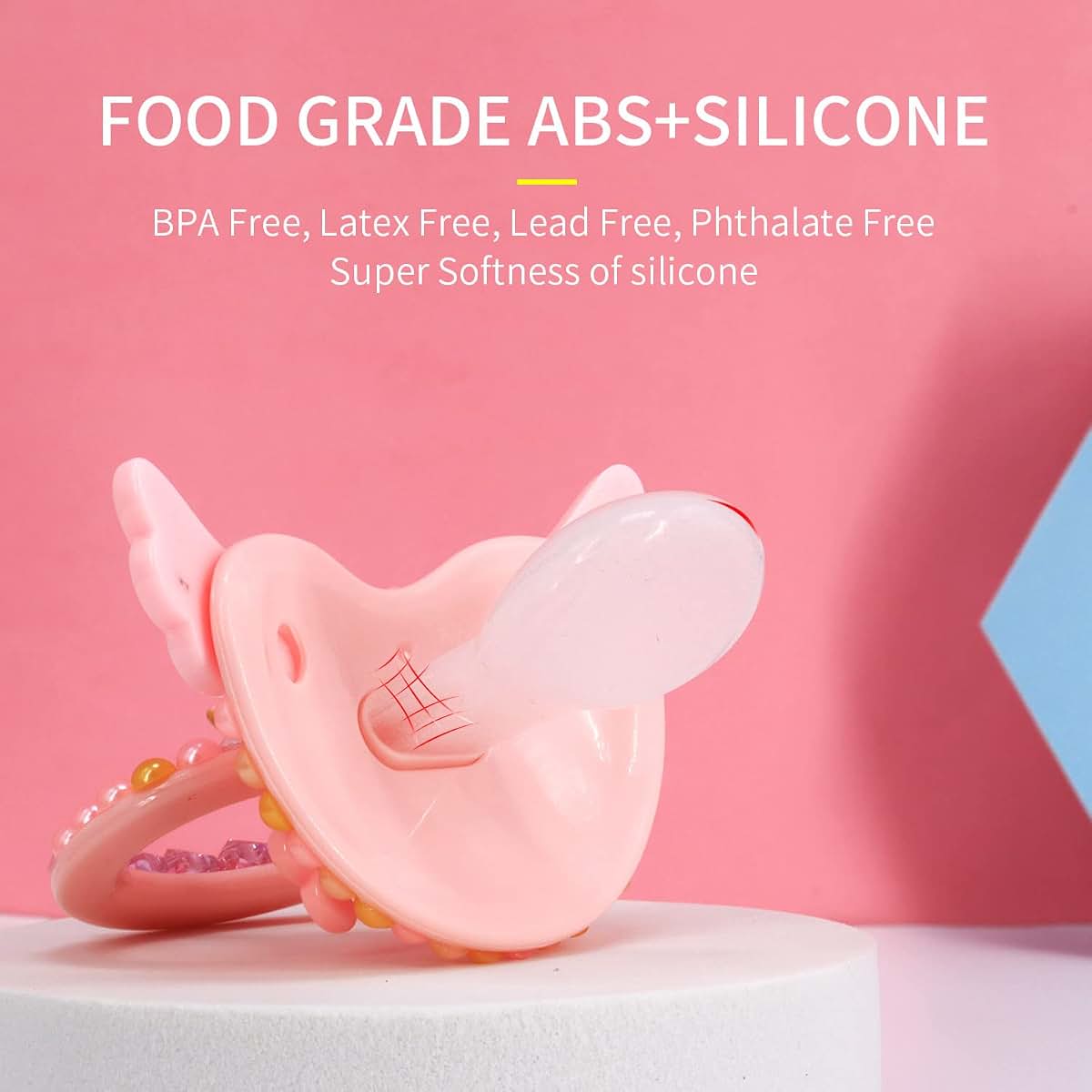 SUNOWE Adult Sized Pacifier Candy Cute Baby Pacifiers (Pink Dolphin)