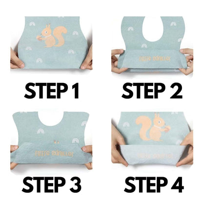 MESSY BiBiE 40‑Count Disposable Baby Bibs – Travel & Feeding Waterproof, Adjustable Neck, Extra Catch‑Pocket (Yellow (photo 4)