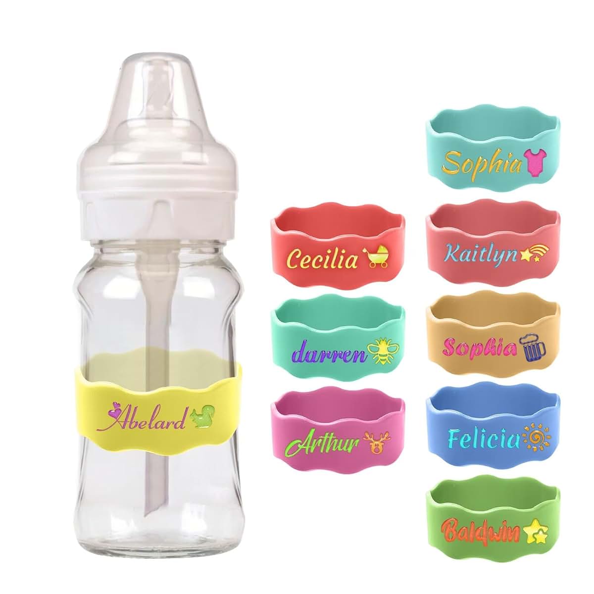 Fenghuo Personalized Silicone Name Band for Bottles and Cups