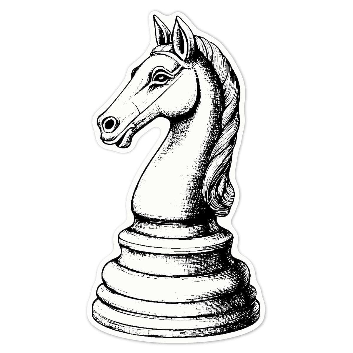 Azeeda Chess Knight Piece Sticker White 21cm