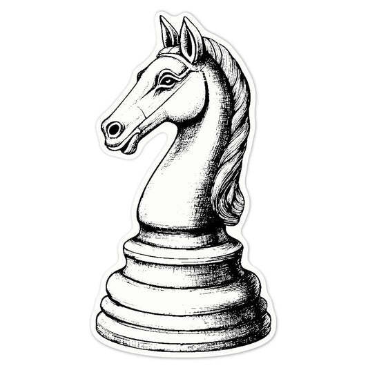 Azeeda Chess Knight Piece Sticker White 21cm