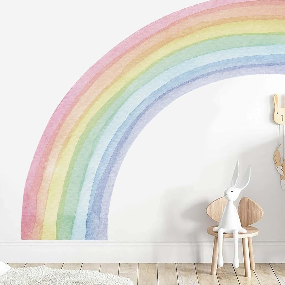 Funlife Rainbow Wall Mural Sticker for Nursery or Kids Room Decor