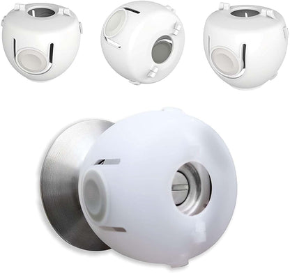 Moonybaby Door Knob Safety Covers for Kids and Toddlers, White