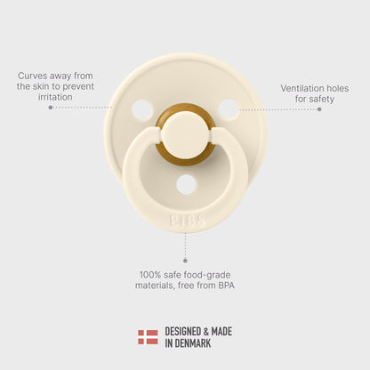 Bibs Pacifiers Colour Collection Natural Rubber Round Nipple