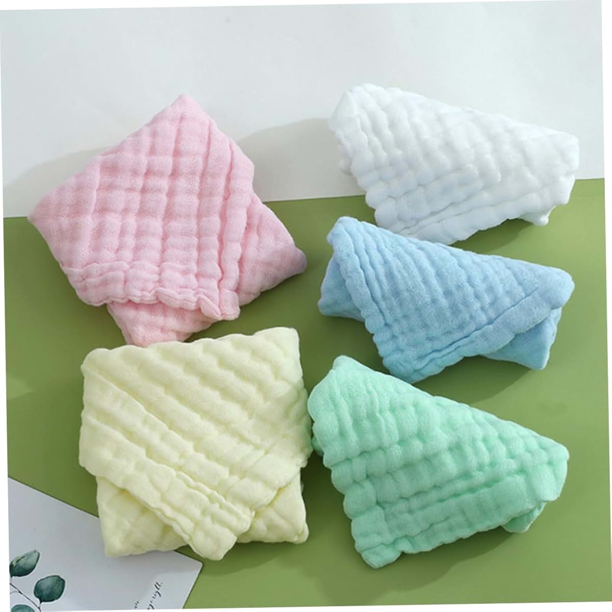Totority 5 Pack Cotton Muslin Baby Washcloths