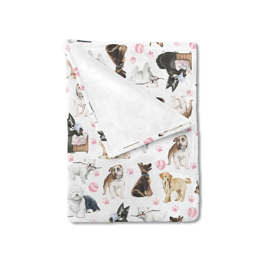 BabyOneStop Cute Dogs Print Flannel Baby Blanket