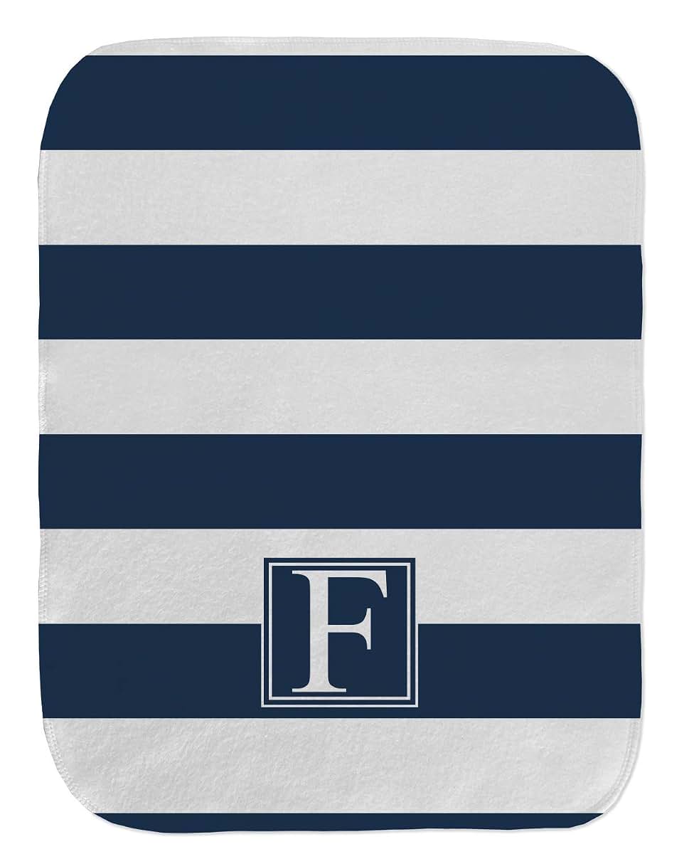Baby Milano Personalized Horizontal Stripe Burp Cloth - Fleece w/Initial (photo 2)