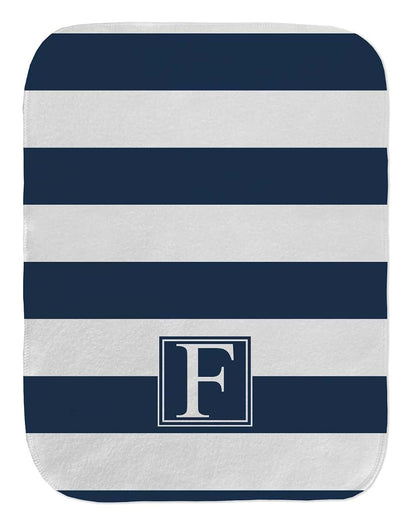 Baby Milano Personalized Horizontal Stripe Burp Cloth - Fleece w/Initial (photo 2)