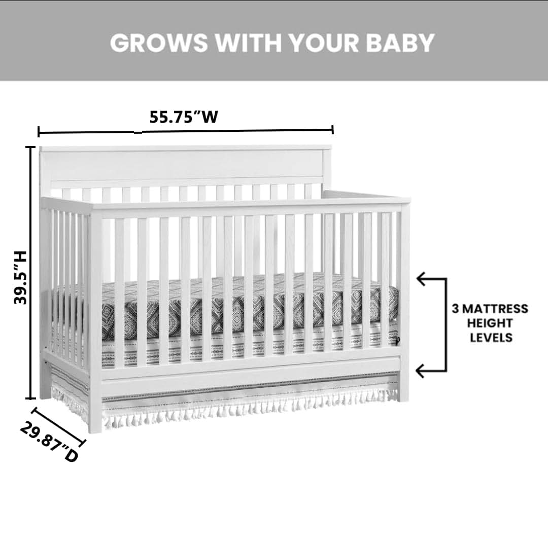 Oxford Baby Castle Hill 4-in-1 Convertible Crib in Barn White