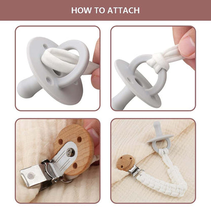 Kapihouse Pacifier Clip 3-Pack, 9.2 Inch Braided Cotton Leashes (photo 3)