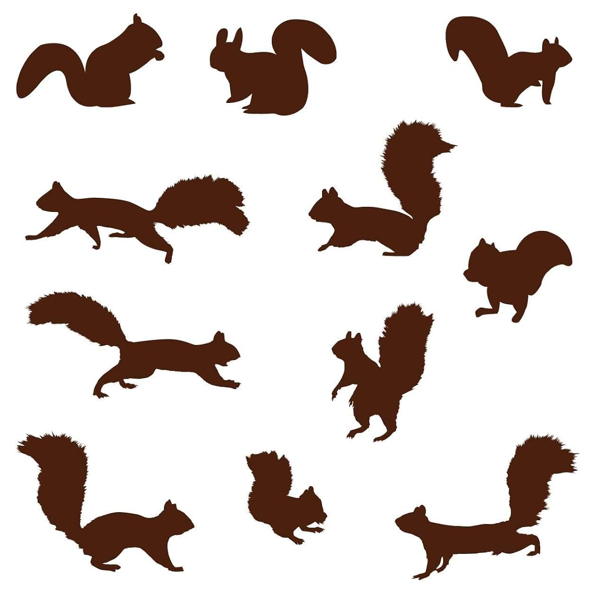 Innovative Stencils Squirrel Wall Decal Set For Nursery Decor