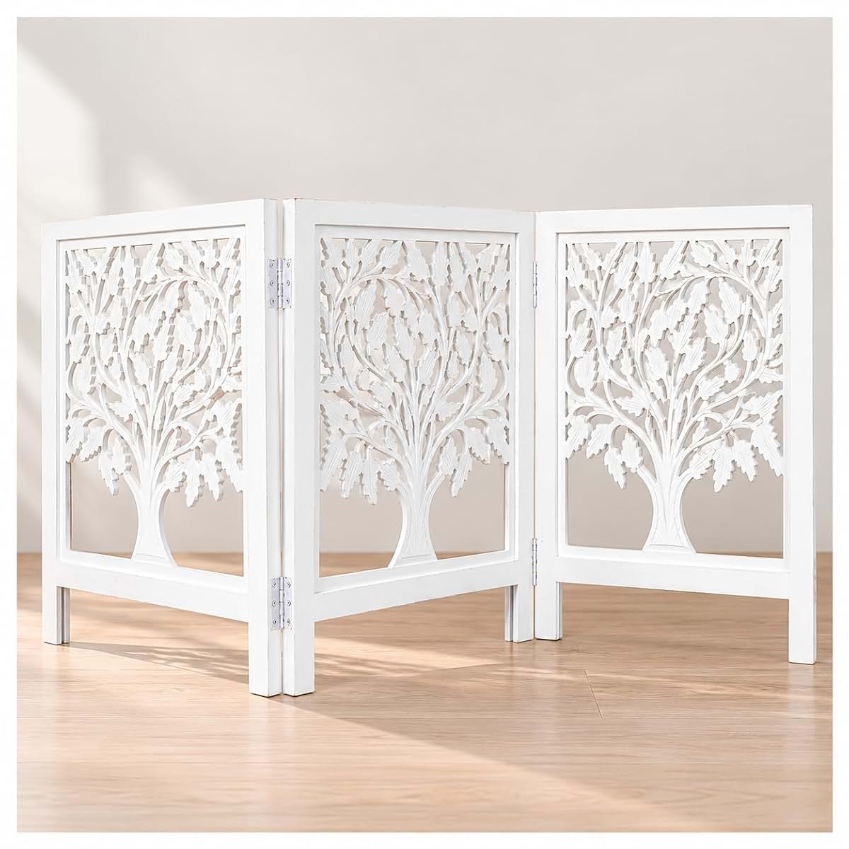 Bedding Craft Wooden Dog Gate, 3 Panel Foldable Pet Barrier