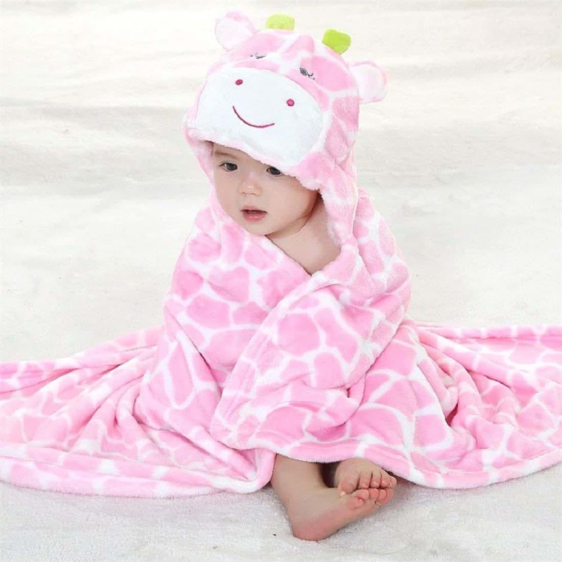 Baby One Stop Gneliwm Coral Fleece Hooded Blanket for Infants