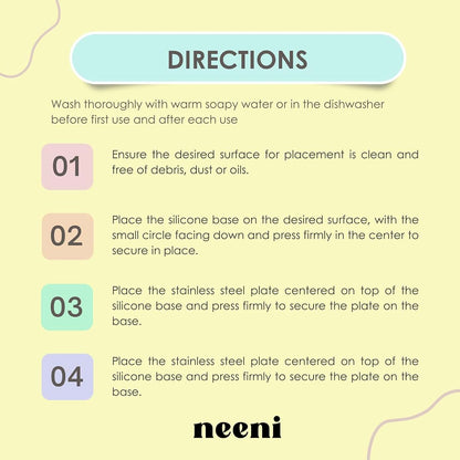 Neeni 2-Pack Stainless Steel Kids Plate with Silicone Suction Base | Dishwasher Safe | For Toddler and Baby | Metal (photo 4)